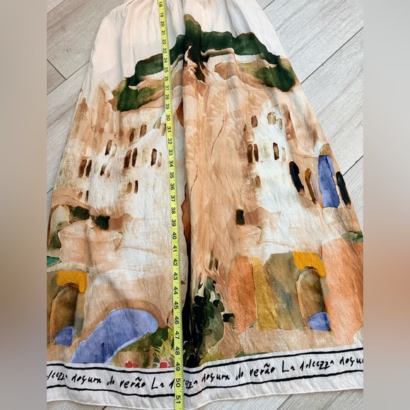 Mediterranean Painting Print Elegant Maxi Dress - Picture 9 of 9